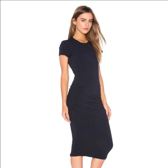 James Perse Dresses & Skirts - Standard James Perse Black Ruched Bodycon 3 Large